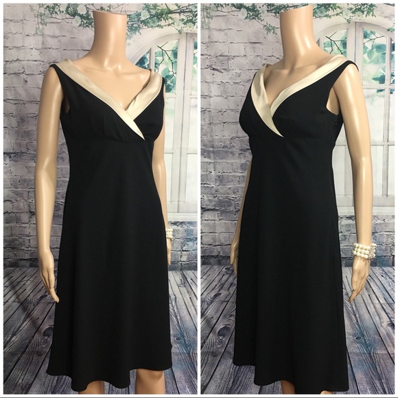 New Black & Beige Dress By Ann Taylor Petites - Picture 3 of 8